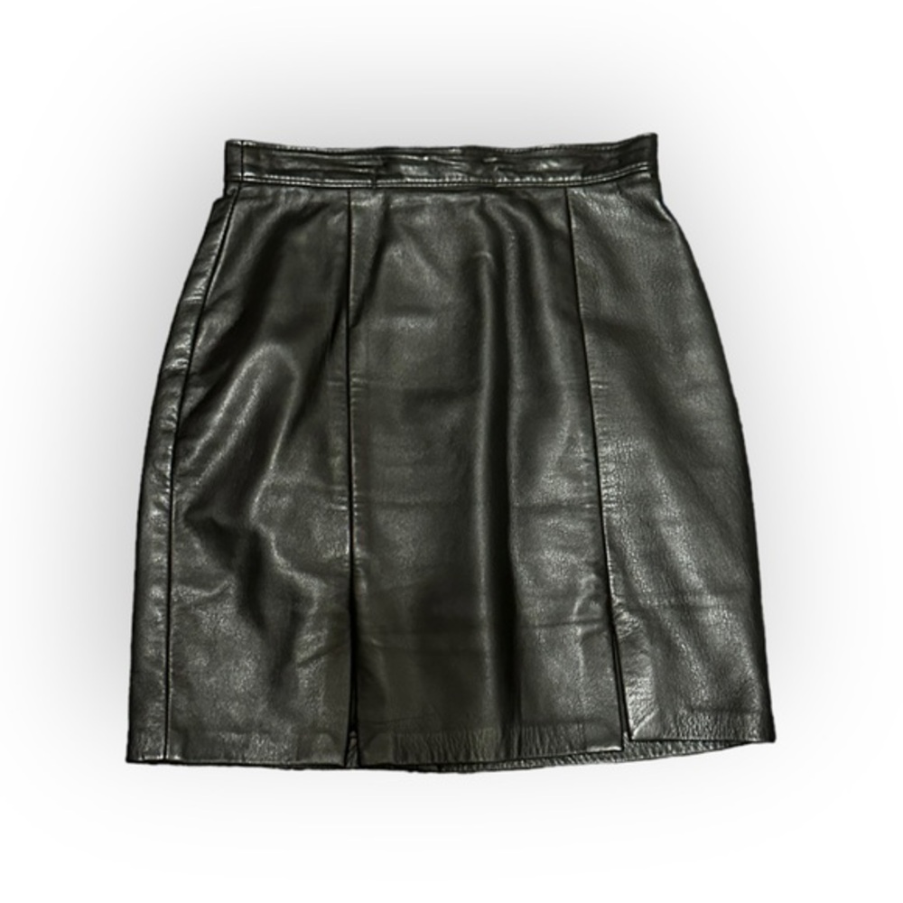 Women’s 1980’s Authentic Vintage Leather Punk Skirt Women’s 8